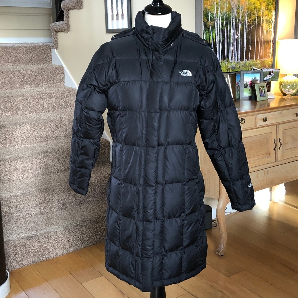 North Face 600 Long Black Down Puffer with Hood